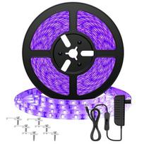 LED juostelės, 5M UV LED juostos šviesa, 12V 300 ultravioletiniai šviesos diodai, juoda šviesa Helovinui / vakarėliams