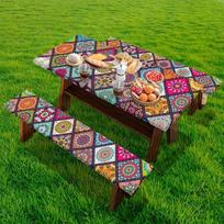 Mandala pikniko stalo užvalkalų komplektas
