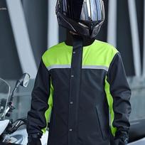 Vyriškas motociklininko lietpaltis komplektas,  Įprasto stiliaus juoda ir fluorescencinė žalia