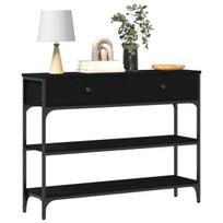 Konsolinis Staliukas Juodas 100x25x75 cm Inžinerinė Medžiaga ir Plienas