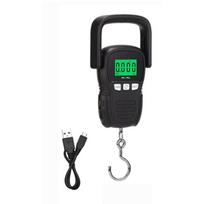 110 svarų/50 kg nešiojamos kelioninio bagažo svarstyklės, įkraunamos USB, su didele rankena ir kabliu, apšviestu LCD ekranu, matavimo juostele, elektroninės svarstyklės žvejybai ir virtuvei.