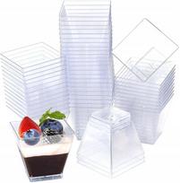 Vienkartiniai indeliai užkandžiams 5x5x4,5cm, 60ml, 50vnt.