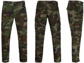 Karinės kelnės Mil-Tec Teesar BDU Slim Fit RipStop – taktinių krovinių kelnės, 100% medvilnė, woodland