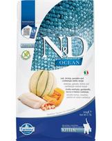 Farmina N&D Ocean Cat Kitten su menke, krevetėmis, moliūgais ie melionais, 300 g