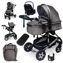 Vaikiškas universalus vežimėlis ir automobilinė kėdutė 3 in 1 Florida, komplektas, Grey/Silver