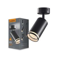 "LED Ring" paviršinis apvalus halogeninis šviestuvas - juodas