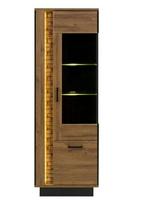 Vitrina Liveo Dorian DN7, dešininė, su led apšvietimu, ruda