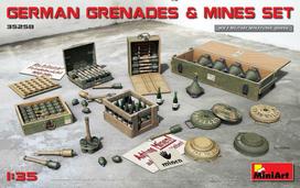 Klijuojamas Modelis MiniArt 35258 German Grenades & Mines Set 1/35