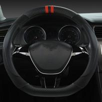 Universalus PU odos D formos vairo gaubtas. , Storm Black-D Type (1855 Suede) naujoviška automobilio apdaila