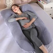 Ergonominė nėščiosios pagalvė šoniniam miegui - viso kūno palaikymas.