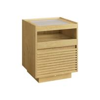 Naktinis staliukas su LED apšvietimu 40x45x55cm., šviesiai rudos spalvos