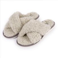 Šlepetės Šlepetės Moteriškos minkštos NATURAL vilnos elegantiškos šlepetės K-4217