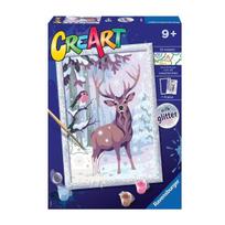 Piešimo rinkinys pagal skaičius Ravensburger CreArt Žiemos draugai, 18 x 24 cm
