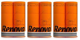 Oranžinis tualetinis popierius Renova, 3 sluoksniai, 140 lapelių, 16.1 metrai, 3 x 6 ritinėliai