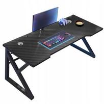 Kompiuterinių žaidimų stalas juodas anglies modernus žaidėjui 120 cm