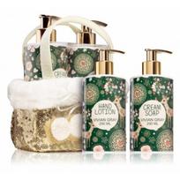 Rankų priežiūros rinkinys Vivian Gray Golden Christmas: skystas rankų muilas, 250ml + rankų ir kūno losjonas, 250 ml
