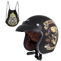 Moto šalmas W-TEC V541 Black Heart - Skull Horn juodas XS