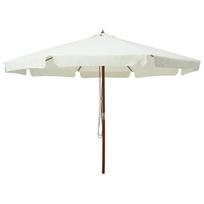Lauko skėtis su mediniu stulpu vidaXL, 330 cm, baltas, Balta