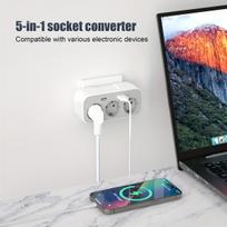 Prailgintuvas su trimis lizdais ir USB