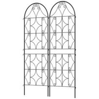 Outsunny grotelės metalinis 2 nerūdijančio plieno kopėtėlių rinkinys 50x150 cm sodo grotelės kambariniams augalams augalų grotelės pomidorams daržovėms gėlėms vijokliniams augalams juodos spalvos, Juoda