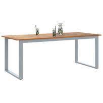 Lauko valgomojo stalas Pilkas 200x90x75 cm Plienas ir kietas akacija