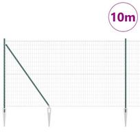 vidaXL Tvora su stulpais Žalia 1,6 x 10 m Plienas ir PVC