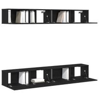vidaXL TV spintelių komplektas 4 pcs Juodas ąžuolas 100 x 30 x 30 cm