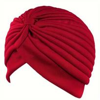 Elastinga klostuota turbaninė kepurė,  Raudona