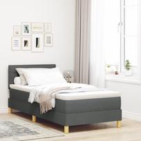 vidaXL Kiemas lova su pagalve Tamsiai pilka 90 x 200 cm audinys
