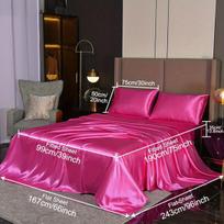 Satino patalynės komplektas 4 dalys, SDFour Rose Red