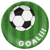 Popierinės lėkštės futbolo kamuolys vaikams grilio vakarėliams Paw 23 cm 8 vnt., Popierinės lėkštės futbolo kamuolys vaikams grilio vakarėliams Paw 23 cm 8 vnt.