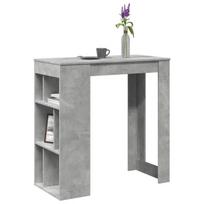 Baro stalas su lentynomis, spalva betono, 102x50x103,5cm, mediena