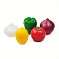 Daugkartinė maisto laikymo dėžutė,  5 dalių rinkinys (citrina, svogūnas, pomidoras, žalieji pipirai, česnakai)