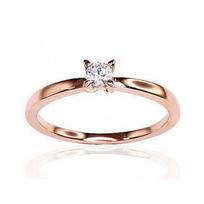Auksinis žiedas su deimantais Diamond Sky "Solitaire VIII" iš raudono, 585 prabos aukso