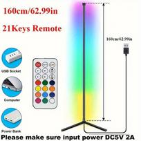 RGB LED kampinė grindų lempa, 160 cm / 63 colių