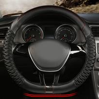 Premium D-formos vairo užvalkalas, neslystantis, prakaitą sugeriantis. , Klasikinis juodas-D tipo (1825) naujoviškas automobilio apdaila