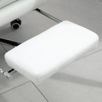 Biuro kėdė su kojų atrama reguliuojamo aukščio rašomojo stalo kėdė, sukamoji kėdė, atlošas, dirbtinė oda, balta 66 x 72 x 122-130 cm
