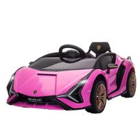 Vaikų elektrinis automobilis, Lamborghini, 3–5 km/h, nuotolinis valdymas, 3–5 metų vaikams, rožinis
