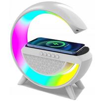 LED lemputė su Qi išmaniąja įkroviklio funkcija, galia 15 W, Bluetooth garsiakalbis, FM radijas, AUX pajungimas