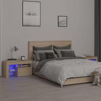 Naktinės spintelės su led, 2vnt., ąžuolo, 70 x 36,5 x 40 cm