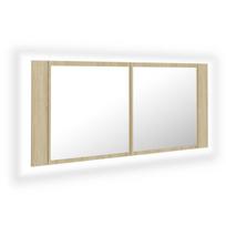 Vonios spintelė vidaXL LED 100, ruda, Ruda