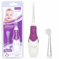 Seysso Baby Penguin elektrinis dantų šepetėlis vaikams, 0–3 m., su 2 antgaliais, baltas