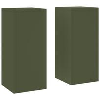 lauko gėlių stovai stulpas 2 vnt Alyvuogių 24x24x55 cm plienas