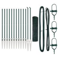 vidaXL Tvora su stulpais Žalia 1 x 25 m Plienas ir PVC