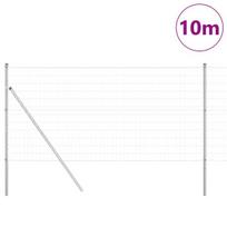 vidaXL Tvora su stulpais Sidabro 1 x 10 m Plienas ir PVC