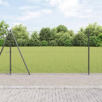 vidaXL Tvora su stulpais Pilka 1,2 x 10 m Plienas ir PVC