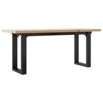 vidaXL Kavos staliukas, 110x40x45,5cm, pušis ir plieninis, O formos rėmas