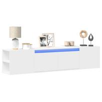vidaXL Sieninė TV spintelė su LED lemputėmis, balta, 180x31x39,5cm