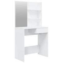 Kosmetinis staliukas，Makiažo stalas su veidrodžiu, baltas, 74,5x40x141cm CFE6948990