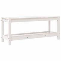 Sodo suoliukas，Sodo suolas，Lauko suoliukas, baltas, 108x35x45cm, pušies medienos masyvas CFE5708928